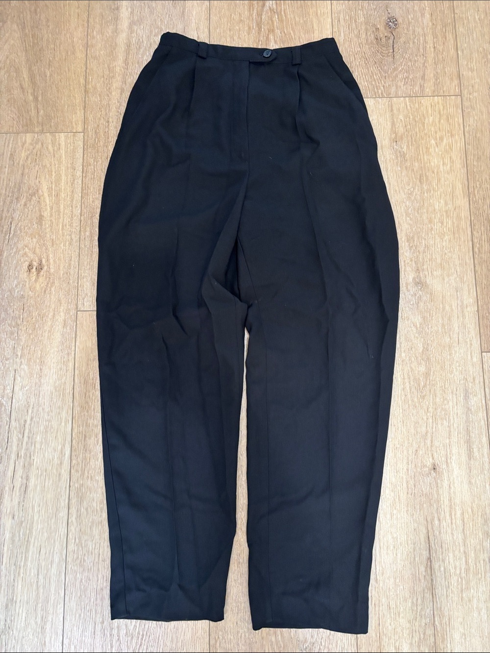 Classic High-Waist Black Tapered Trousers